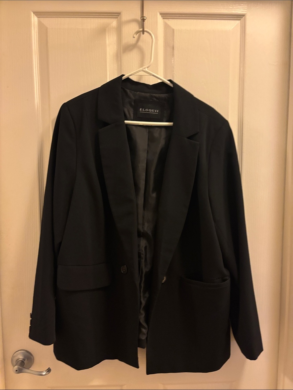 Eloquii Black Relaxed Single-Button Blazer